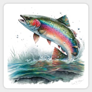 Rainbow Trout Jumping Sticker